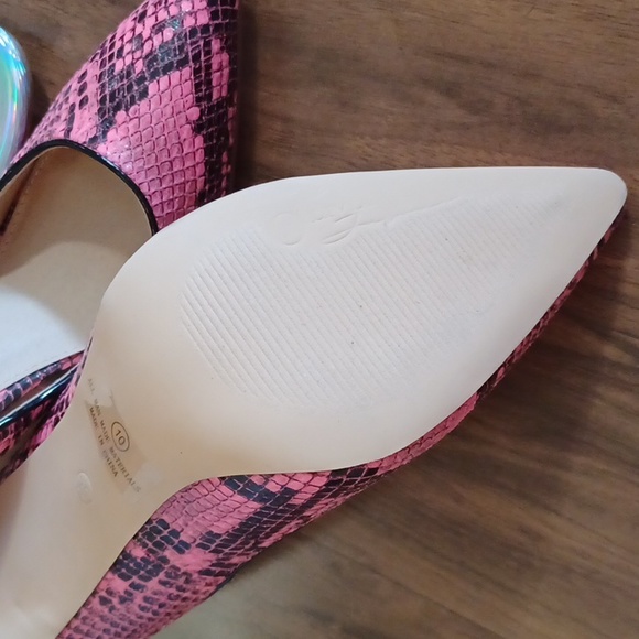 2 pairs, Olivia , shoes, high heels, snake, pink, silver studded, size 10, - Picture 6 of 7